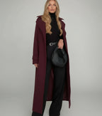 Abrigo Largo de Mezcla de Lana