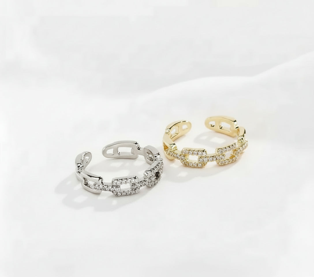 Anillo Geométrico Hoja Elegante