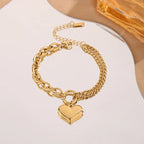 Pulsera de Corazón de Doble Capa