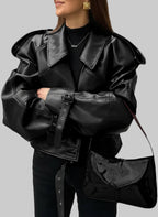 Chaqueta Oversize Efecto Cuero