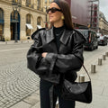 Chaqueta Oversize Efecto Cuero