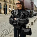 Chaqueta Oversize Efecto Cuero