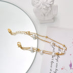 Pulsera Contemporánea de Cadena con Perlas