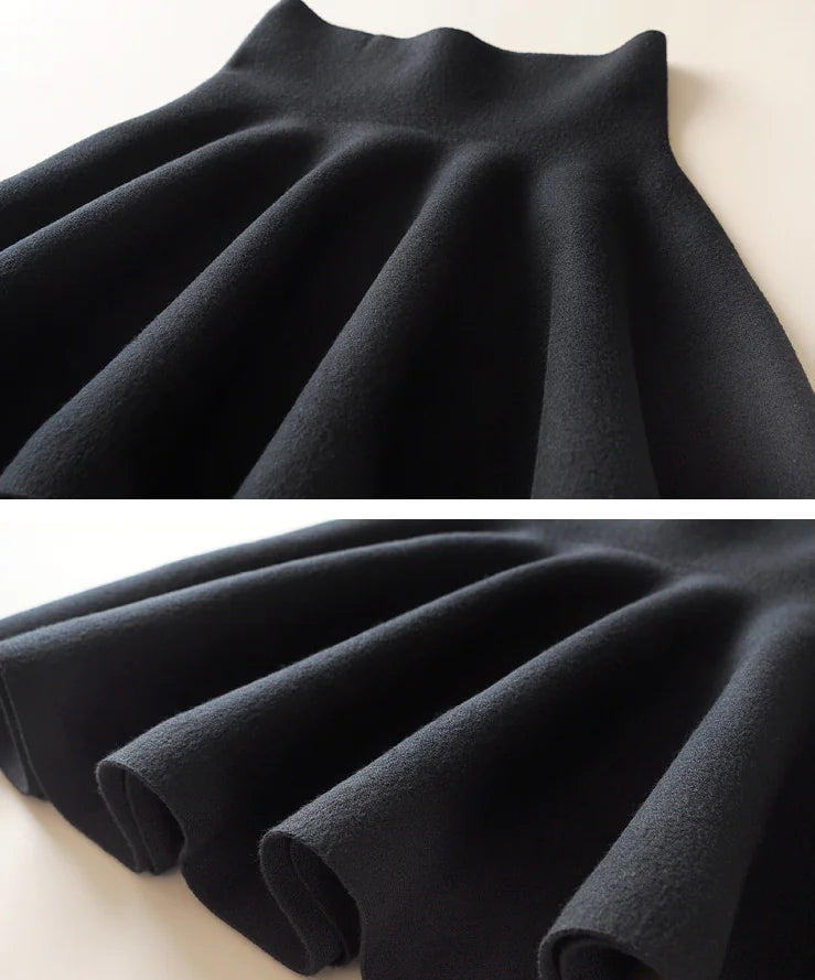 Falda Midi de Punto ThermaFlare de Talle Alto