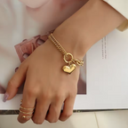 Pulsera de Corazón de Doble Capa