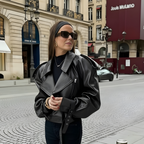 Chaqueta Oversize Efecto Cuero