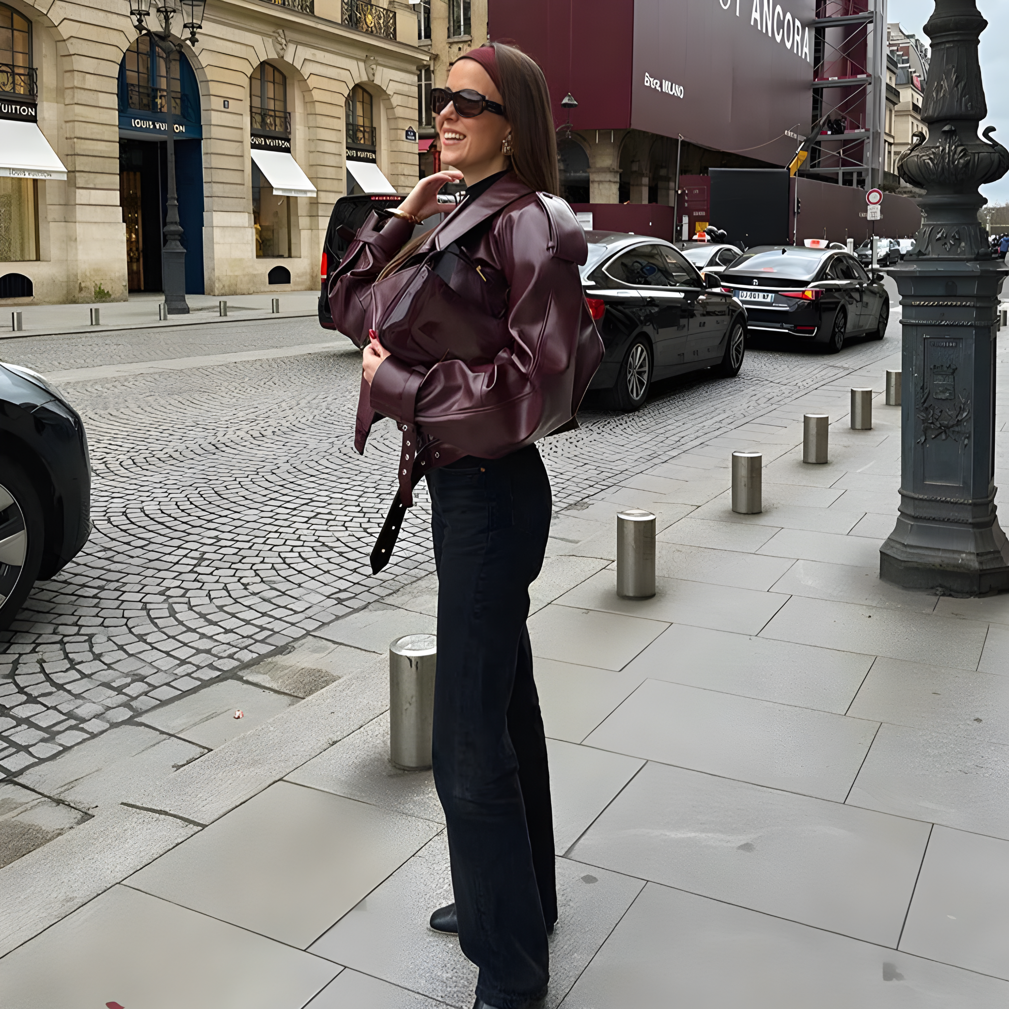 Chaqueta Oversize Efecto Cuero