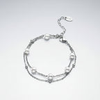 Pulsera Contemporánea de Cadena con Perlas