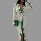 Vestido de Punto Acanalado con Botones