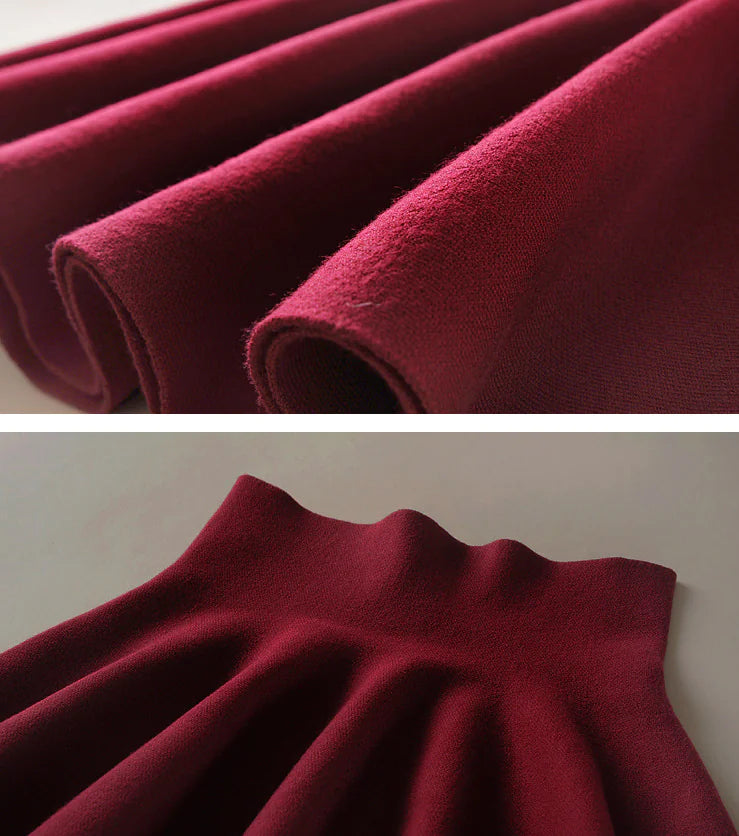 Falda Midi de Punto ThermaFlare de Talle Alto