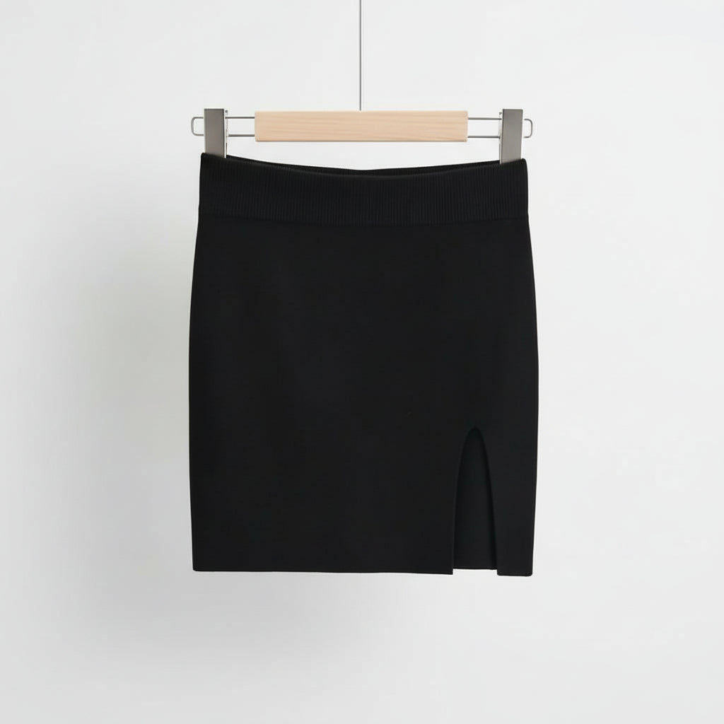 Falda de Talle Alto con Abertura