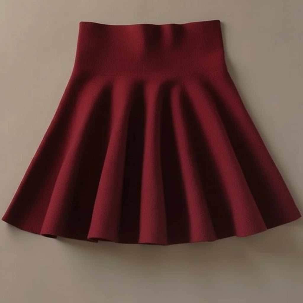 Falda Midi de Punto ThermaFlare de Talle Alto