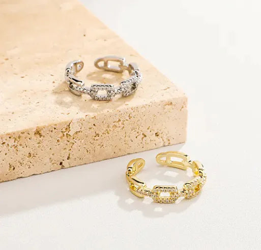 Anillo Geométrico Hoja Elegante