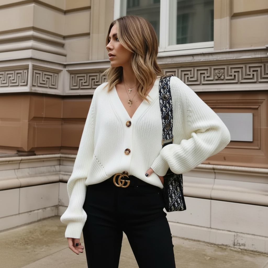 Cárdigan de Punto Suave con Botones