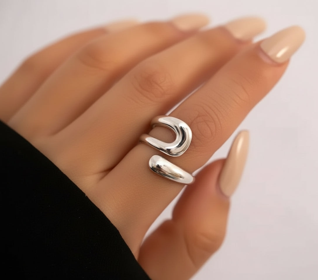 Anillo Acento Hueco Vintage