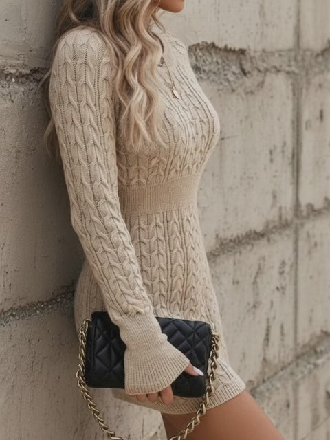 Vestido Ajustado de Punto Moderno