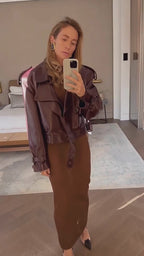 Chaqueta Oversize Efecto Cuero