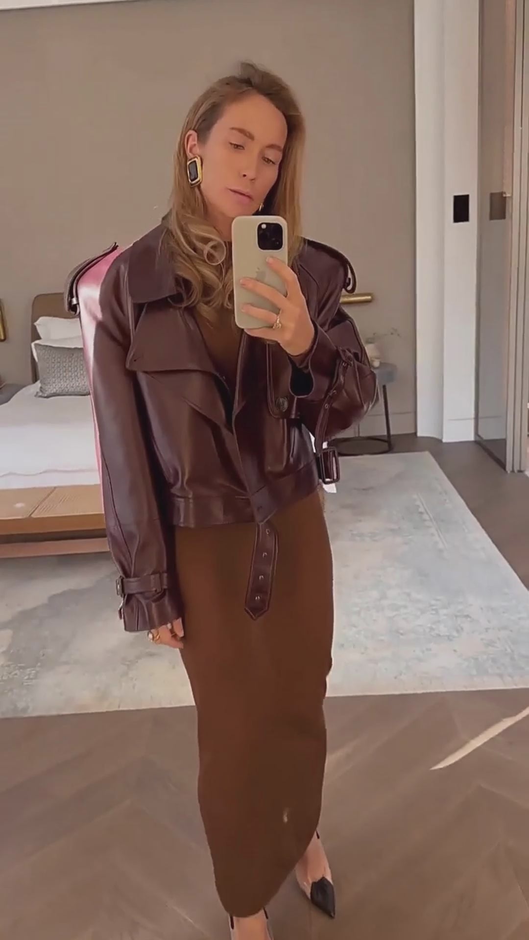 Chaqueta Oversize Efecto Cuero