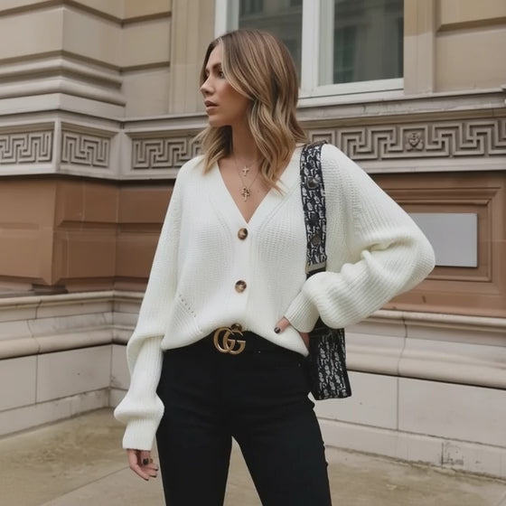 Cárdigan de Punto Suave con Botones