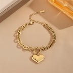Pulsera de Corazón de Doble Capa