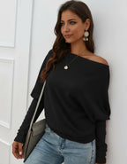 Jersey de Punto con Hombros Descubiertos