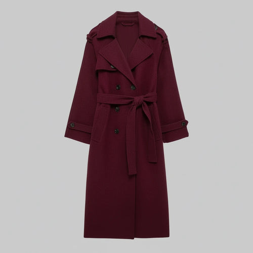 Abrigo Largo de Mezcla de Lana