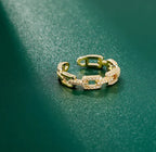 Anillo Geométrico Hoja Elegante